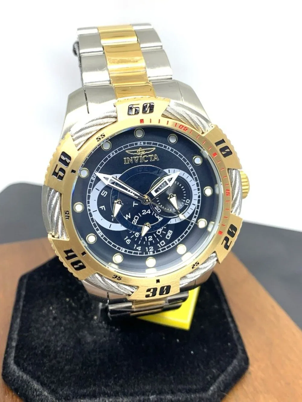 Invicta Men's Watch 45753 Speedway Quartz Chronograph Black Dial Two Tone 50mm
